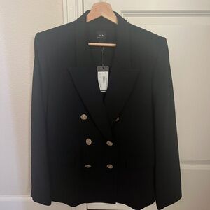 Armani Exchange Women’s Black Crepe Blazer